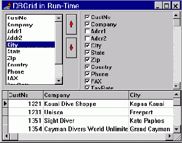 Управление TDBGrid во время выполнения